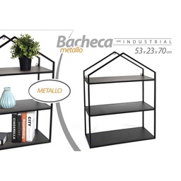 [GIC751585] Scaffale casetta nero bacheca da muro cm 53 x 23 x 70 h