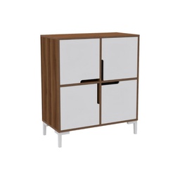 [FZ97204] Scarpiera 4 scomparti noce bianco Wind Tower  90x45xh.90 cm