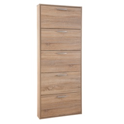 [DFL7950072] Scarpiera 5 Ribalte Singole Linea 'Lamia' Cm. 15 X 65 X H.164 - Rovere