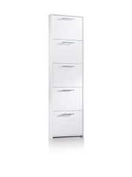[TEREL4000B] Scarpiera Con Cinque Ante Fino A 10 Paia Di Scarpe bianco