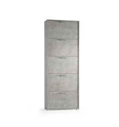 [TEREL7005BETON] Scarpiera Doppia Profondità Con 5 Ante Fino A 18 Paia Di Scarpe cemento