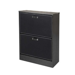 [GIC783821] Scarpiera grigia doppia ribalta 2 ante cm 63 x 24 x 80 h ecopelle