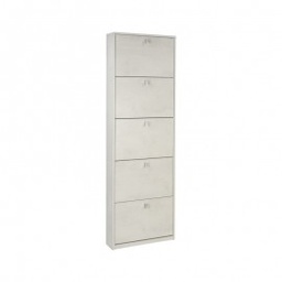 [OSK555OSOSK] Scarpiera in legno cinque ribalte Bianco OPENKIT 63x18x h190 cm