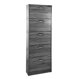 [GIC738081] Scarpiera moderna grigia 5 ribalte slim cm 63 x 24 x 180