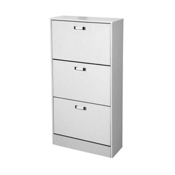[GIC768798] Scarpiera moderna slim con ante similpelle bianca cm 63 x 24 x 120 h