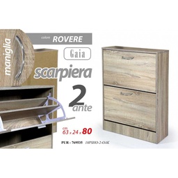 [GIC769535] Scarpiera olmo due ribalte con due divisori cm 63 x 24 x 80 h