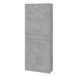 [ASK569CECEK] Scarpiera quattro ante un cassetto Beton Cemento 63x29x h164 cm