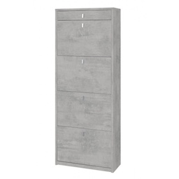 [ASK568CECEK] Scarpiera quattro ante un cassetto superiore Beton Cemento 63x29x h164 cm