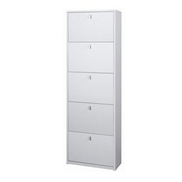 [OSK565BFBFK] Scarpiera slim salvaspazio cinque ante Bianco Cenere 63x29x h190 cm