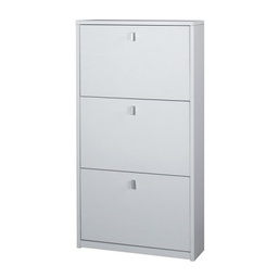 [ASK553BFBFK] Scarpiera slim salvaspazio tre ante Bianco Cenere 63x18x h117 cm
