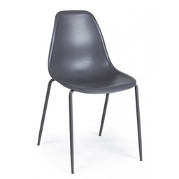 [B0733316] Sedia da attesa grigia ufficio in plastica