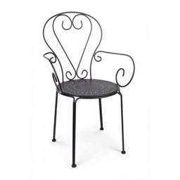 [056882] Sedia da giardino con braccioli in acciaio Antracite ETIENNE 49x49x h89 cm iperbriko