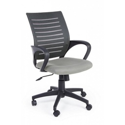 [B0710189] Sedia da ufficio grigio con ruote e braccioli
