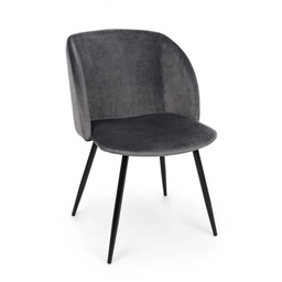 [B0733045] Sedia effetto velluto Crown velvet grigio