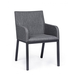 [B0663040] Sedia per esterno con braccioli in tessuto Antracite OWEN JX55 55x62x h82 cm