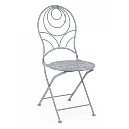[B0740476] Sedia pieghevole MARLENE in acciaio verniciato grigio