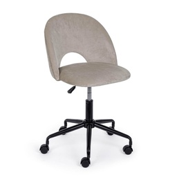 [B0710167] Sedia ufficio tortora in velluto e base in acciaio