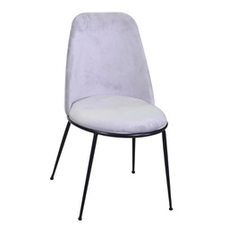 [V2807310000] Sedia velluto Kiev grigio struttura nero cm 49x56h44/85
