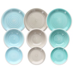 [20003532] Servizio Piatti 18 Pezzi Almeida Stoneware Multicolor