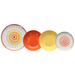 [20003536] Servizio Piatti 18 Pezzi Aruba Porcellana Multicolor