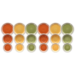 [19913637] Servizio Piatti 18 Pezzi Autunno Stoneware Multicolor
