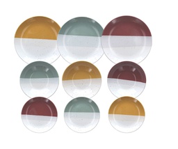 [19907735] Servizio Piatti 18 Pezzi Layers Stoneware Multicolor