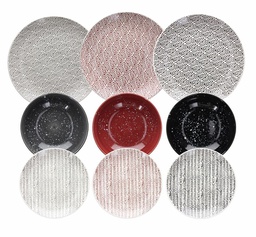 [2003727] Servizio Piatti 18 Pezzi Louise O Chakra Stoneware Multicolor