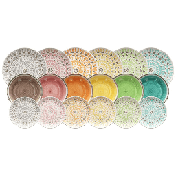 [1915469] Servizio di piatti 18 pz Cape Town in ceramica multicolor