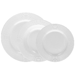 [MA06001749] Servizio di piatti 18 pz Circles in porcellana bianco