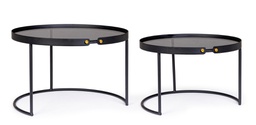 [B0746857] Set 2 tavolini moderni nero Zeina