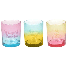 [20003546] Set 3 Bicchieri 280 Cc Vetro Multicolor Linea Sunset