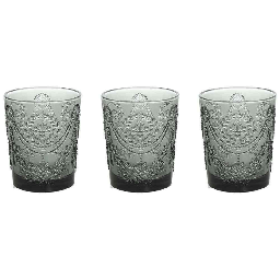 [20003554] Set 3 Bicchieri da bibita 320 cc in vetro grigio trasparente