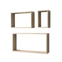 [FZ95023] Set 3 mensole da parete Shelvy Rec forma rettangolare colore rovere sonoma