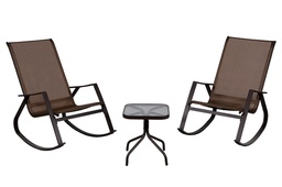 [2010535] Set 3 pz 2 Sedie 1 tavolino Marrone 165X65X112Cm