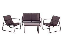 [2010488] Set 4 Divano poltrone e tavolino Nero 165X65X112Cm