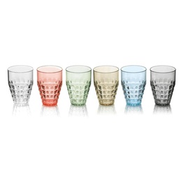 [1930007] Set 6 bicchieri alti Tiffany Guzzini colori assortiti