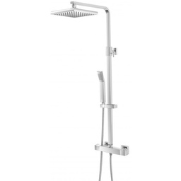 [BR416207] Set Colonna Doccia Termostatica in acciaio Cromato  Quadrata