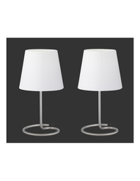 [TRIOR50272001] Set Due Lumetti Moderni Nichel Paralume Bianco Twin Trio Lighting