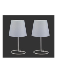 [TRIOR50272042] Set Due Lumetti Moderni Nichel Paralume Grigio Twin Trio Lighting