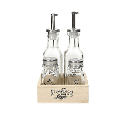 [19907383] Set Olio/Aceto/Pepe/Sale Cooking With Love Vetro Trasparente