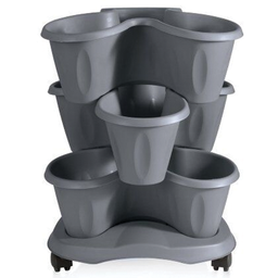 [BA30018] Set Vaso Trifoglio diametro cm 40 x altezza 51 litri 6 - Grigio BAMA