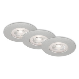 [20007638] Set di 3 apparecchi da incasso LED 5W 460lm cromo Ø 9 cm