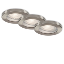 [20007662] Set di 3 apparecchi da incasso Ø 8,5 cm GU10 5W 400lm nichel opaco