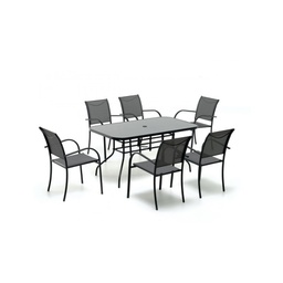 [1993698] Set dining in ferro Antracite PLAYA sette pezzi