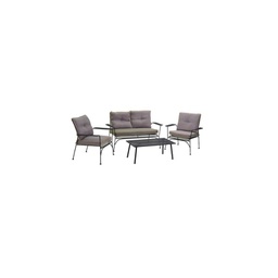 [19906297] Set salotto da giardino in alluminio Antracite con cuscini Grigi TARANTO 4 pezzi