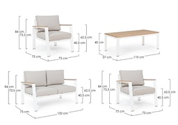 [B0663200] Set salotto giardino Belmar bianco