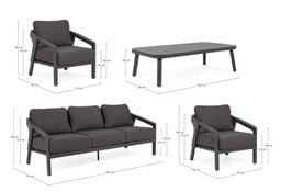 [2003818] Set salotto giardino Cordova antracite iperbriko