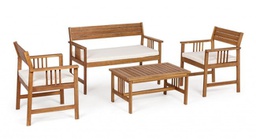 [B0805979] Set salotto in legno acacia noemi con cuscini