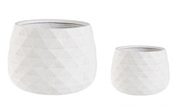[B0790635] Set2 P.Vaso Pyramid Ciotola Bianco