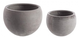 [B0790553] Set2 Vaso Cement Sfera Grigio  